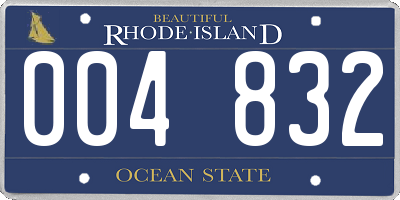 RI license plate 004832