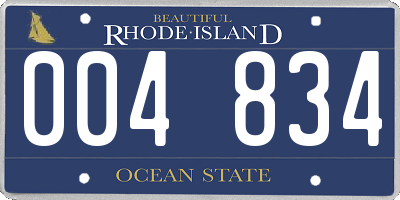 RI license plate 004834