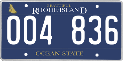 RI license plate 004836