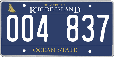 RI license plate 004837