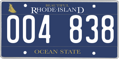 RI license plate 004838