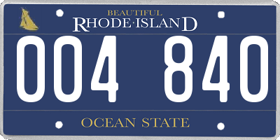 RI license plate 004840