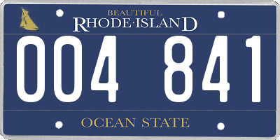 RI license plate 004841