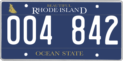 RI license plate 004842