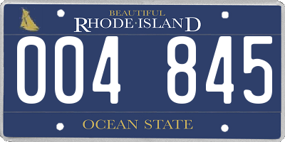 RI license plate 004845