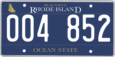 RI license plate 004852