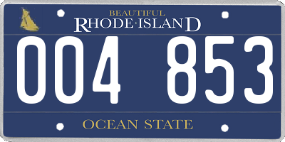 RI license plate 004853