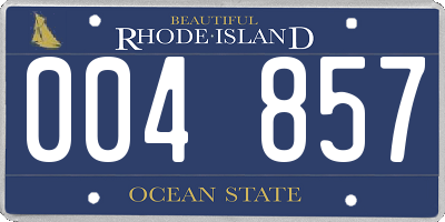 RI license plate 004857