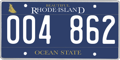 RI license plate 004862