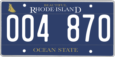 RI license plate 004870