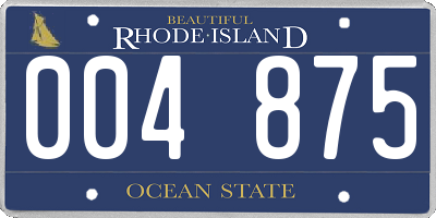 RI license plate 004875