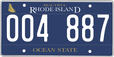 RI license plate 004887