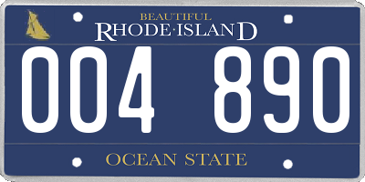 RI license plate 004890