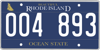 RI license plate 004893