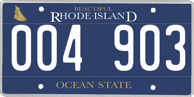 RI license plate 004903