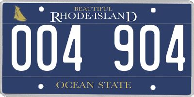 RI license plate 004904