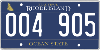 RI license plate 004905