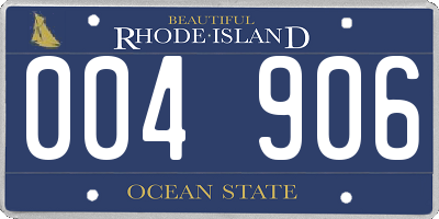 RI license plate 004906