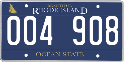 RI license plate 004908