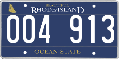 RI license plate 004913