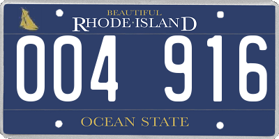 RI license plate 004916