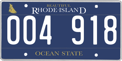 RI license plate 004918