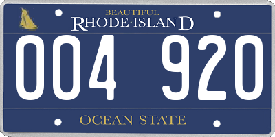 RI license plate 004920