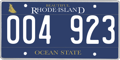 RI license plate 004923