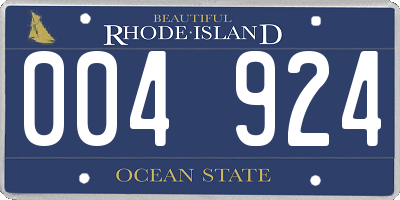 RI license plate 004924