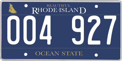 RI license plate 004927