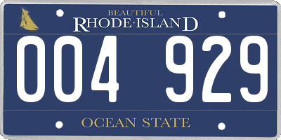 RI license plate 004929