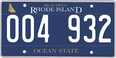 RI license plate 004932