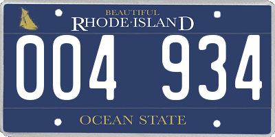 RI license plate 004934