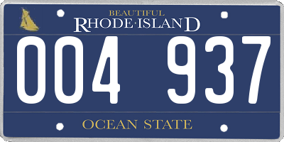 RI license plate 004937