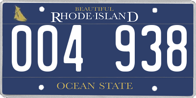 RI license plate 004938