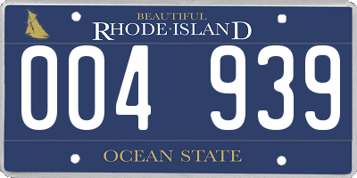 RI license plate 004939