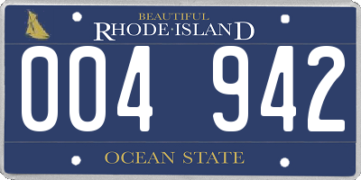 RI license plate 004942