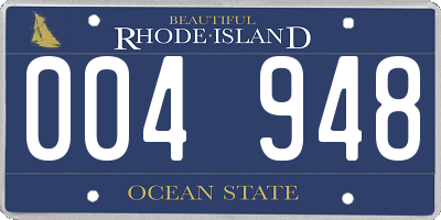 RI license plate 004948