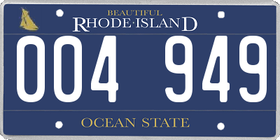 RI license plate 004949