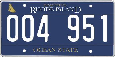 RI license plate 004951