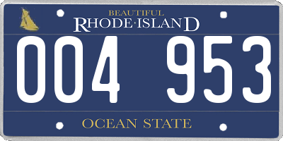 RI license plate 004953