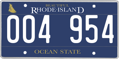 RI license plate 004954