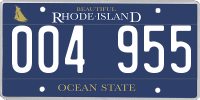 RI license plate 004955