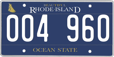 RI license plate 004960