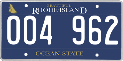 RI license plate 004962