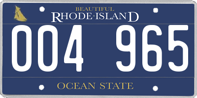 RI license plate 004965