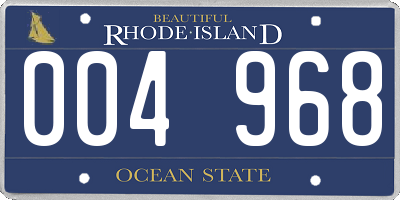 RI license plate 004968