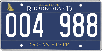 RI license plate 004988