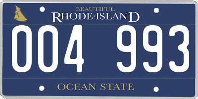 RI license plate 004993