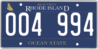 RI license plate 004994